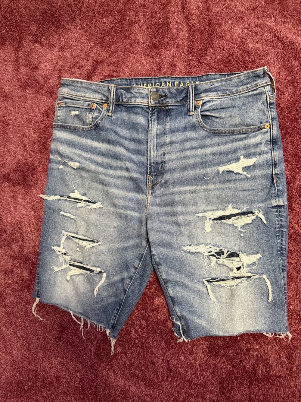 NEVER WORN | American Eagle Outfitters Light Blue Distressed Denim Shorts - FLEX